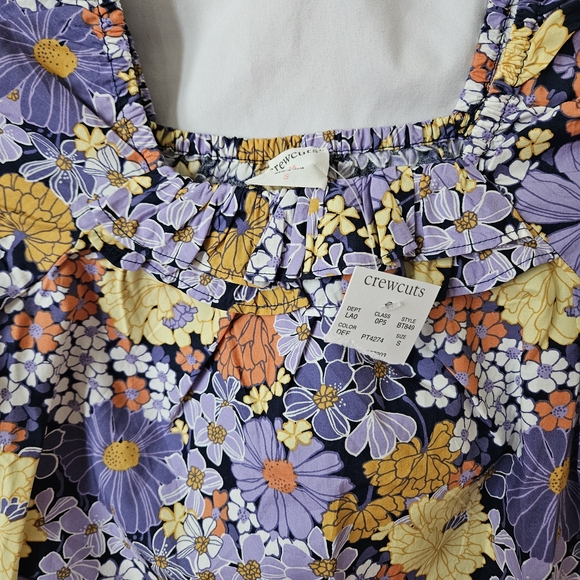 Crewcuts Blouse Girls Small NWT Floral Peasant Ruffle Spring Fall School - Picture 6 of 8